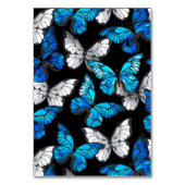 Dunkles Nahtloses Muster mit blauen Schmetterlinge Tischnummer (Vorderseite)