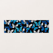 Dunkles Nahtloses Muster mit blauen Schmetterlinge Visitenkarten (Außenseite Aufgefaltet)