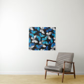 Dunkles Nahtloses Muster mit blauen Schmetterlinge Wandteppich (Beispiel (Horizontal))