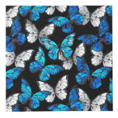 Dunkles Nahtloses Muster mit blauen Schmetterlinge Würfel (Rechts)
