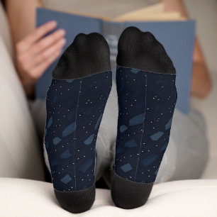 Dunkles Navy Abstraktes Muster Socken