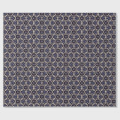 Dunkles Navy Blue and Gold Elegantes Netzwerkmuste Geschenkpapier (Flach)