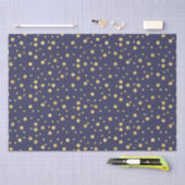 Dunkles Navy Blue Golden Chic Dots Tissue Seidenpapier (Handwerk)