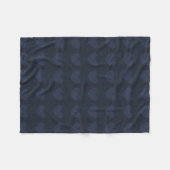 Dunkles Navy Blue Hearts Muster Fleecedecke (Vorderseite (Horizontal))
