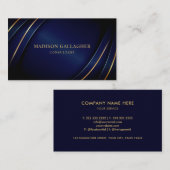 Dunkles Navy Blue und Gold Beruflich Visitenkarte (Vorne/Hinten)