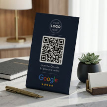 Dunkles Navy Google Review QR Code Logo