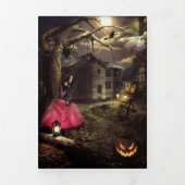 Dunkles Night Halloween-Party Dreifach Gefaltete Einladung (Cover)