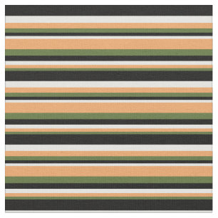 Dunkles Olive Green, Brown, White & Black Muster Stoff