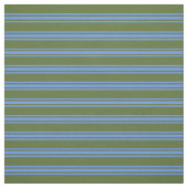 Dunkles Olive Green und Cornflower Blue Muster Stoff (Muster)
