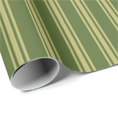 Dunkles Olive Green und dunkles Khaki Stripmuster Geschenkpapier (Rolleneckpunkt)