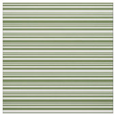 Dunkles Olive Green und Minze Creme Liniertes Must Stoff (Muster)