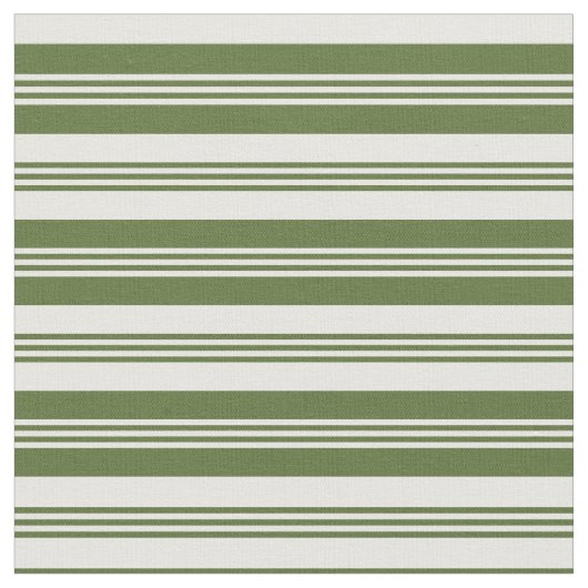 Dunkles Olive Green & White Muster Stoff (Nahaufnahme)