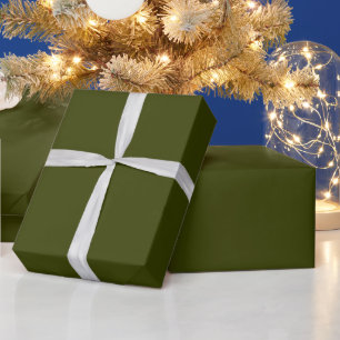 Dunkles Olivgrün einfarbig Geschenkpapier
