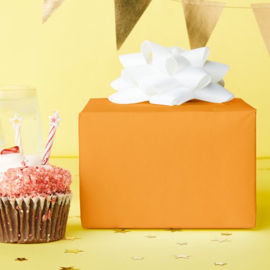 Dunkles Orange Glossy Wrapping Paper Geschenkpapier (Geburtstagsparty)