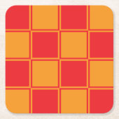 Dunkles Orange Karo Muster Rechteckiger Pappuntersetzer (Vorderseite)