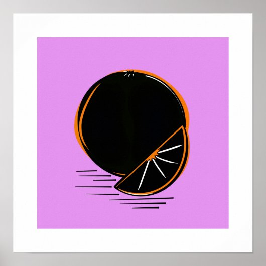Dunkles Orange – Minimale Grafik Kunst Poster (Vorne)