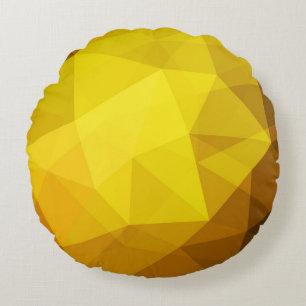 Dunkles orange-polygonales. Eine völlig neue Farb- Rundes Kissen