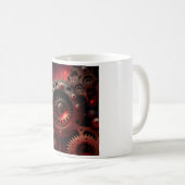 Dunkles Orange Steampunk Mandelbrot Fraktal Kaffeetasse (VorderseiteRechts)