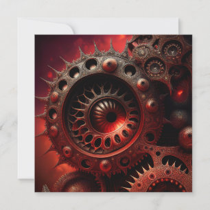 Dunkles Orange Steampunk Mandelbrot Fraktal Save The Date