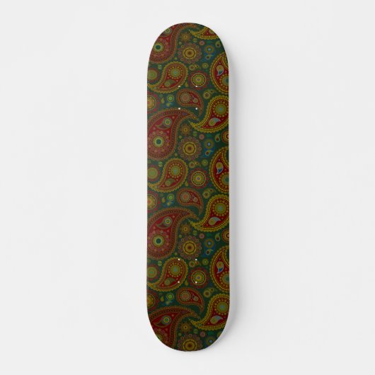 Dunkles Paisley Skateboard (Vorne)