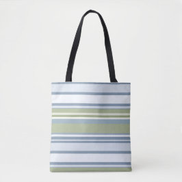 Dunkles Pastellblau und Frühlingsregen Streifen Tasche