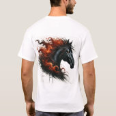 Dunkles Pferd mit fiery Mane T-Shirt (Rückseite)