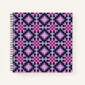 Dunkles Pixel Muster Notizblock (Vorderseite)