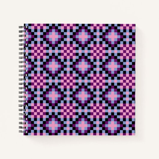 Dunkles Pixel Muster Notizblock (Vorderseite)
