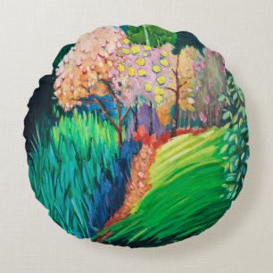 Dunkles Pool Rundes Kissen