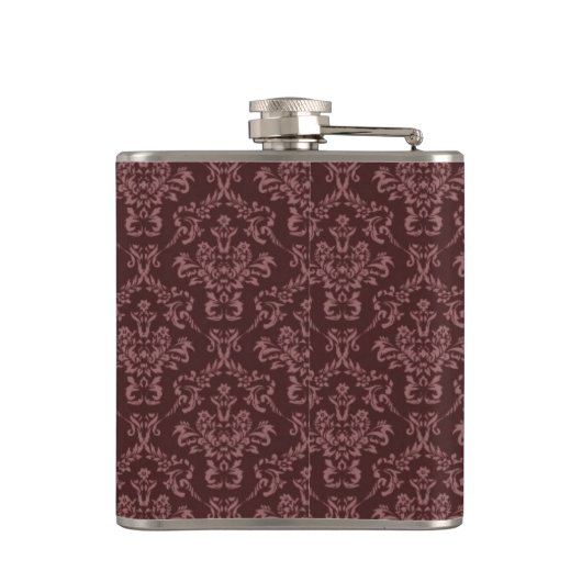 Dunkles Purpur-Damaskus-Muster Flachmann (Rückseite)