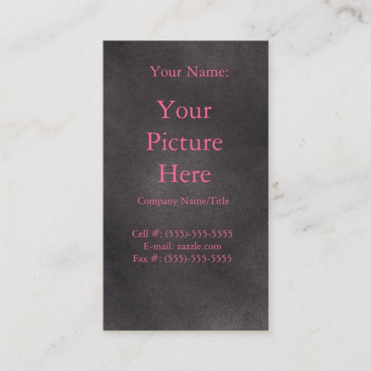 Dunkles Retro Visitenkarte (Vorderseite)