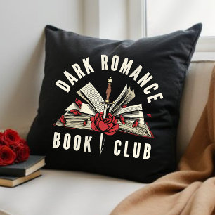 Dunkles Romantik-Buchliebhaber-Geschenk Kissen
