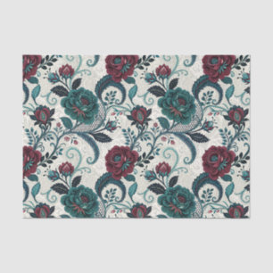 Dunkles romantisches Blumen-Gothic-Florales-Filigr Seidenpapier