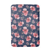 Dunkles rosa Aquarell-Muster Badematte (Vorderseite Vertikal)