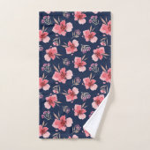 Dunkles rosa Aquarell-Muster Badhandtuch Set (Handtuch)
