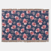 Dunkles rosa Aquarell-Muster Decke (Vorderseite)
