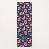 Dunkles rosa Aquarell-Muster des Monogramm-| Yogamatte (Vorderseite)