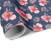 Dunkles rosa Aquarell-Muster Geschenkpapier (Rolleneckpunkt)