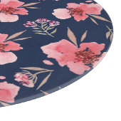 Dunkles rosa Aquarell-Muster Schneidebrett (Ecke)