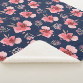 Dunkles rosa Aquarell-Muster Sherpadecke (3/4)