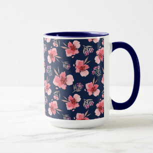 Dunkles rosa Aquarell-Muster Tasse