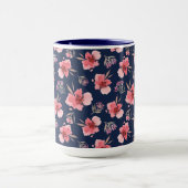 Dunkles rosa Aquarell-Muster Tasse (Zentrum)