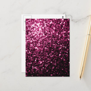Dunkles Rosa falscher glänzender Glitter Funken Postkarte