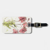 Dunkles rosa mit Blumenspritzen Gepäckanhänger (Vorderseite horizontal)