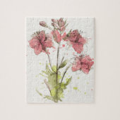Dunkles rosa mit Blumenspritzen Puzzle (Vertikal)