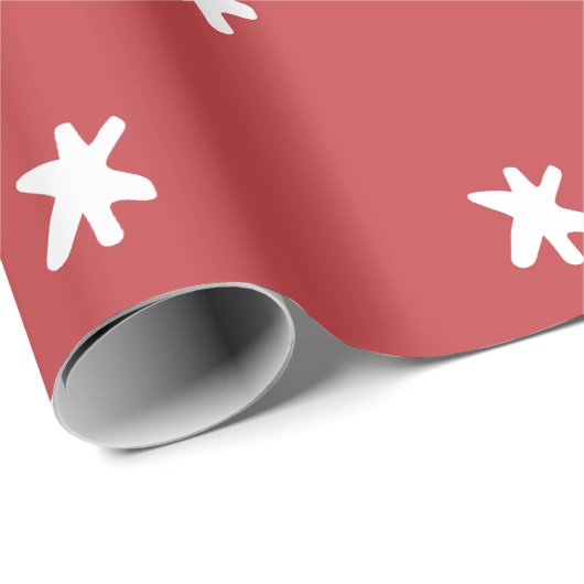 Dunkles rosa modernes rotes und weißes Muster Geschenkpapier (Rolleneckpunkt)
