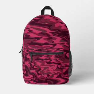 Dunkles Rosa Wellenförmiges Flüssigkeitsmuster Bedruckter Rucksack