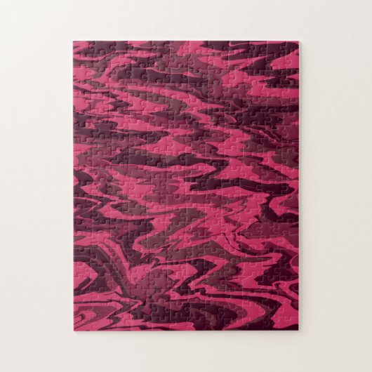 Dunkles Rosa Wellenförmiges Flüssigkeitsmuster Puzzle (Vertikal)