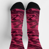 Dunkles Rosa Wellenförmiges Flüssigkeitsmuster Socken (Oben)