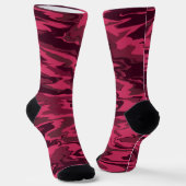 Dunkles Rosa Wellenförmiges Flüssigkeitsmuster Socken (Gewinkelt)